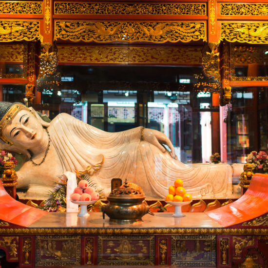 reclining statue in The Jade Buddha Temple shanghai china