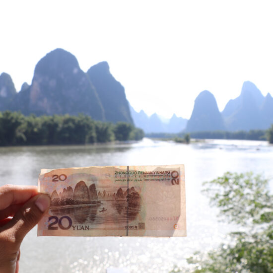 Karst mountains and Li River in Yangshuo Guangxi