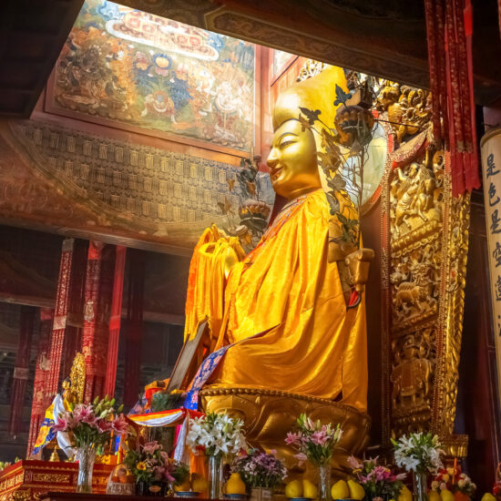 Religious statue at Yonghegong Lama Temple in Beijing, China