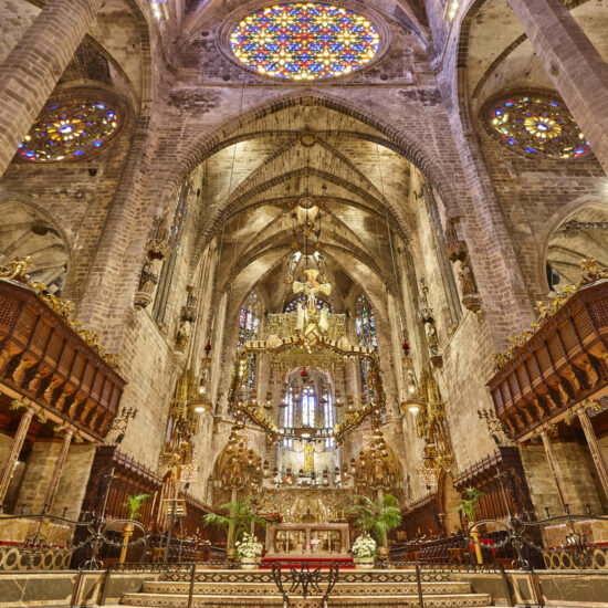 Palma de Mallorca cathedral indoor. Balearic islands. Spain