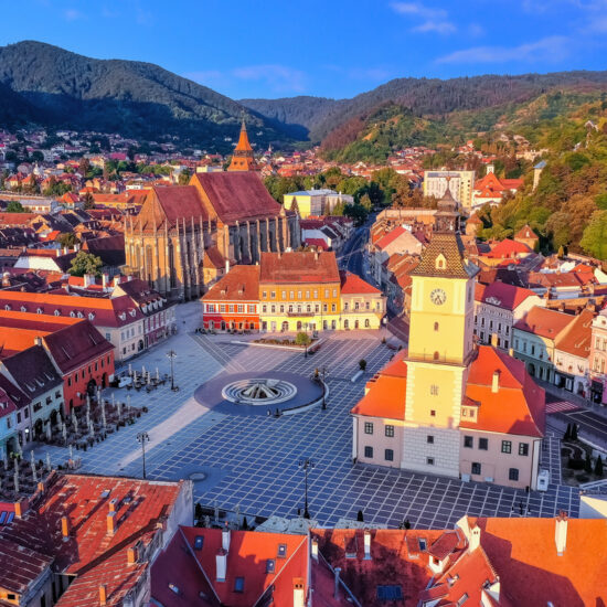 Brasov, Romania. Aerial view.