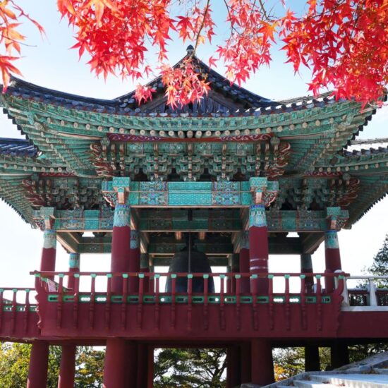 Bell pavilion at Seokguram Grotto in Gyeongju, South Korea.