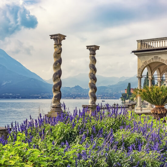 Como lake landscape in Italy