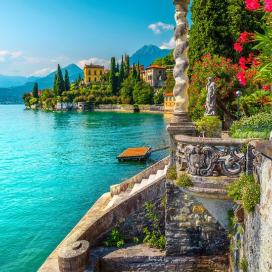 Lake Como with luxury villas and spectacular gardens, Varenna, Italy