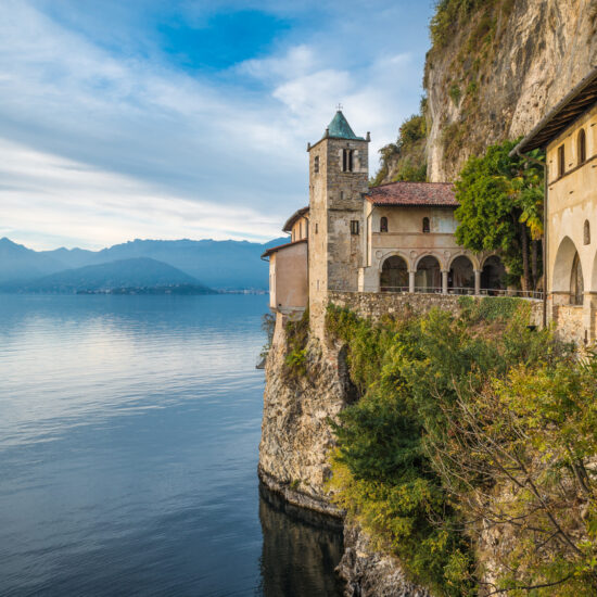 Lake Maggiore, Italy. Hermitage Santa Caterina del Sasso (XIII cen.)