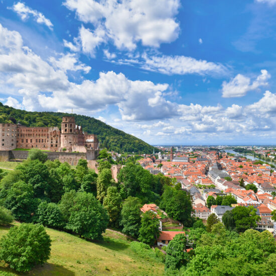 Heidelberg castle and old historic city center