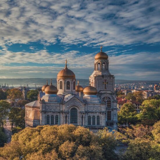 The Cathedral of the Assumption in Varna, Aerial view