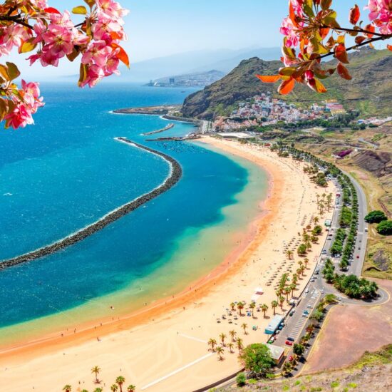 Teresitas beach near Santa Cruz in spring, Tenerife, Canary islands, Spain