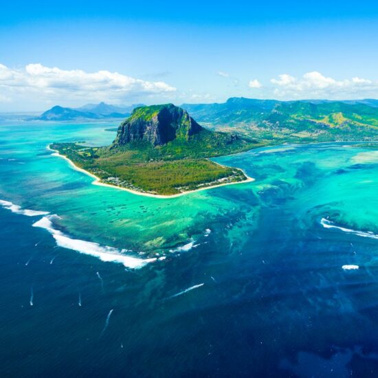 Aerial view of Mauritius island