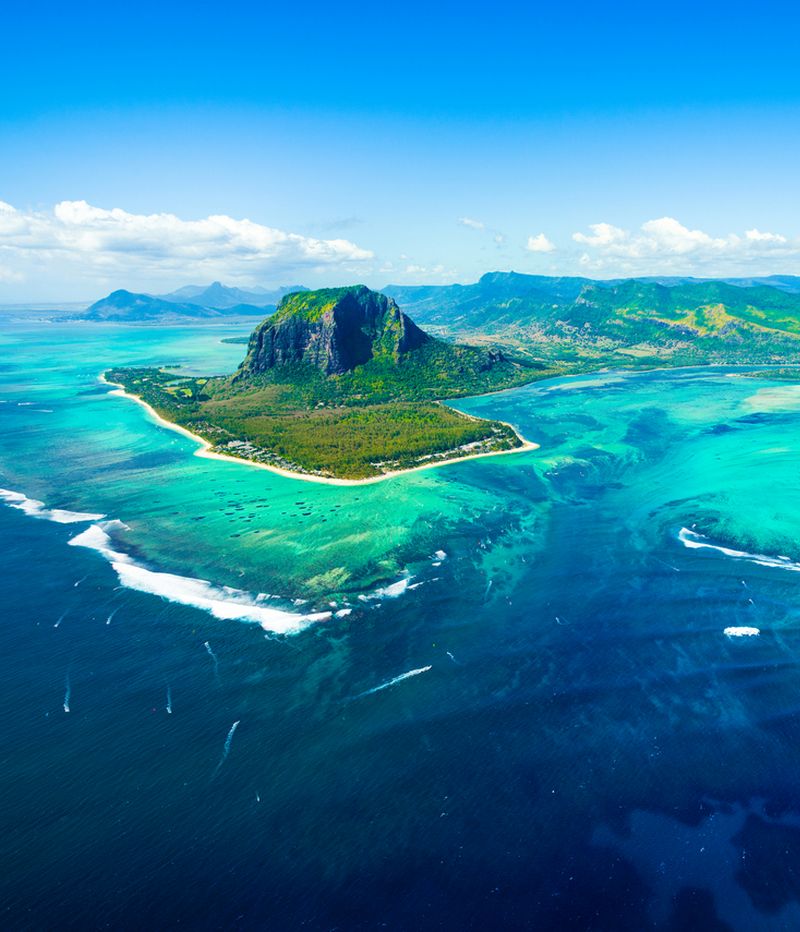 Aerial view of Mauritius island
