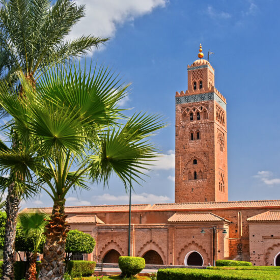 Koutoubia Mosque in the southwest medina quarter of Marrakesh