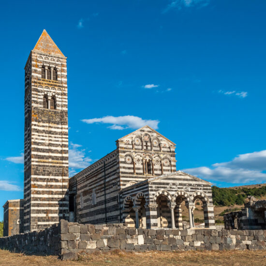 View at the Basilica Holy Trinity of Saccargia Sardinia