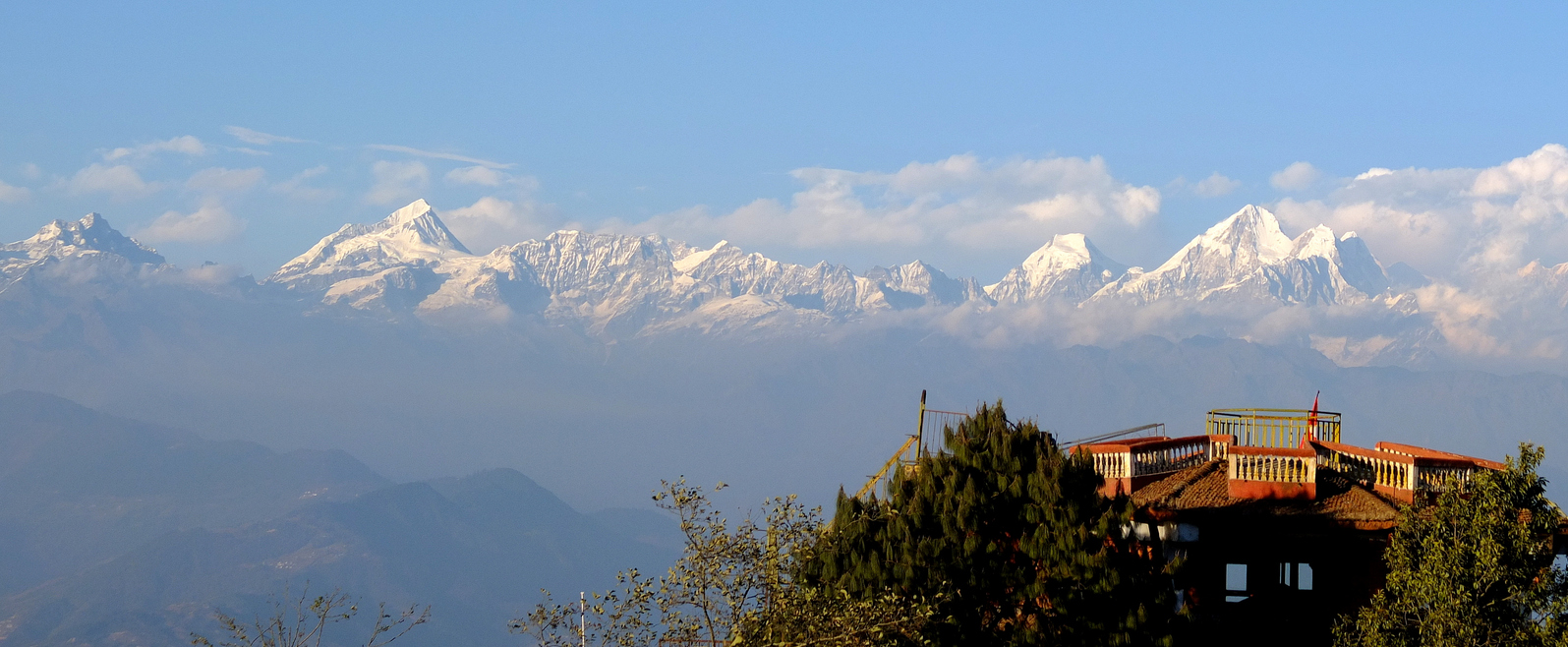 Landscape of Himalaya range from Nagarkot, Nepal