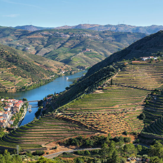 Amazing views of Douro vineyards and river from Casal de Loivos viewpoint, Portugal