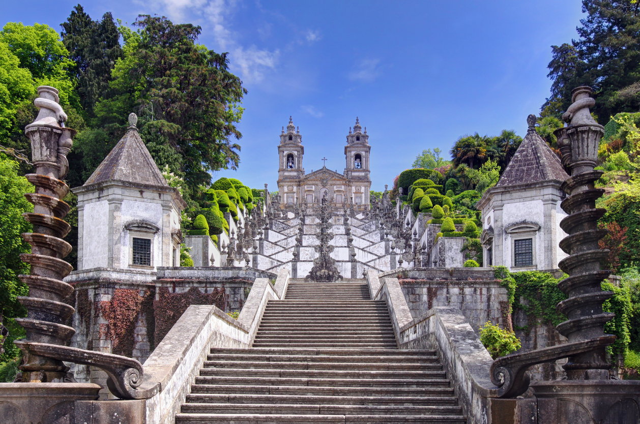 Way to Church of Bom Jesus in Braga, Portugal