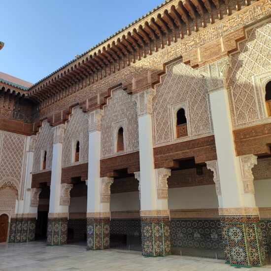 A look in the courtyard of the Ben Youssef Madrasah