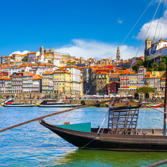 Beautiful view of the city of Porto on a beautiful summer day. Porto, Portugal