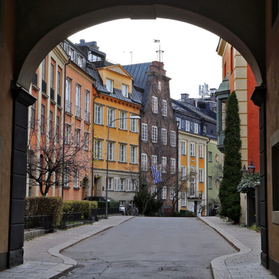 Stockholm Ostermalm district with residential house. Stockholm, Sweden