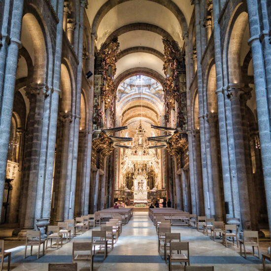 Interior cathedral of Santiago de Compostela, Spain