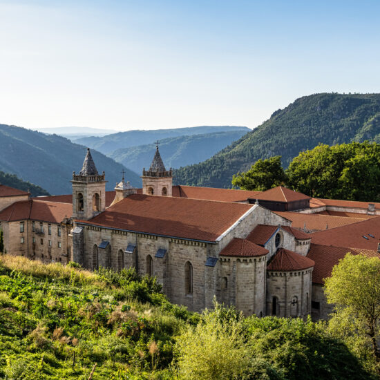 The romanesque gothic monastery of Santo Estevo de Ribas de Sil at Nogueira de Ramuin, Galicia in Spain