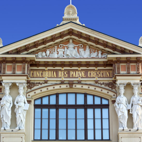 Close Up on the Facade of Ateneum Art Museum in Helsinki