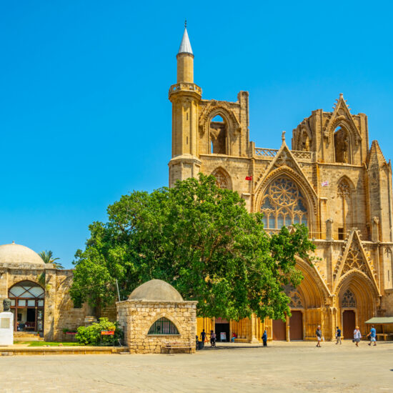 Old town of Famagusta with Lala Mustafa Pasa Mosque, Cyprus