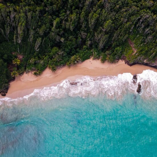 View of a secret beach in Deshaies in Gaudeloupe