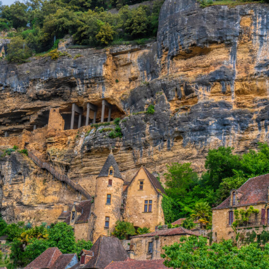 La Roque Gageac Limestone Cliff the Dordogne River, France