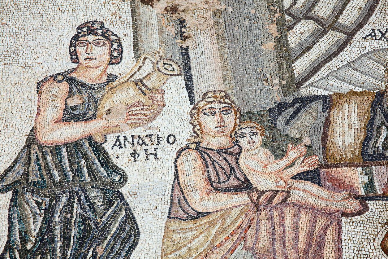 First Bath Of Archilles, Roman Mosaic, Paphos, Cyprus