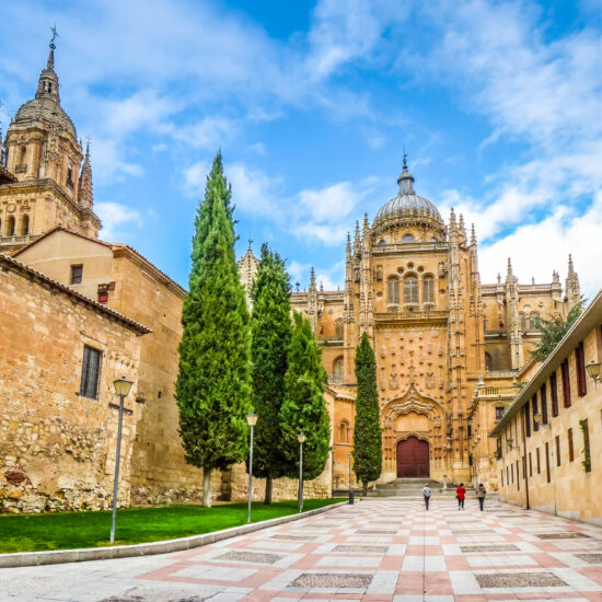 Beautiful view of Cathedral of Salamanca, Castilla y Leon region