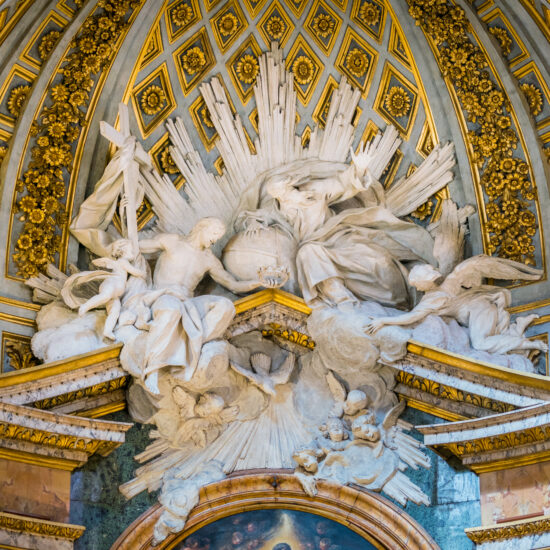 Detail from the apse in the Church of Saint Louis of the French in Rome, Italy.