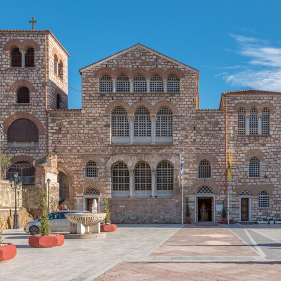 Church of St. Demetrios in Thessaloniki, Greece on a sunny day.