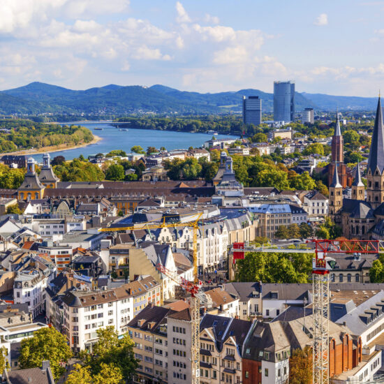 aerial of Bonn, the former capital of Germany