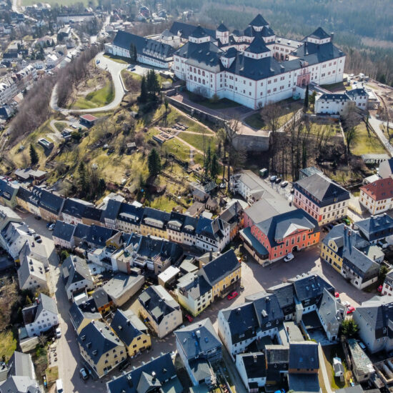 View of the city of Augustusburg in Saxony