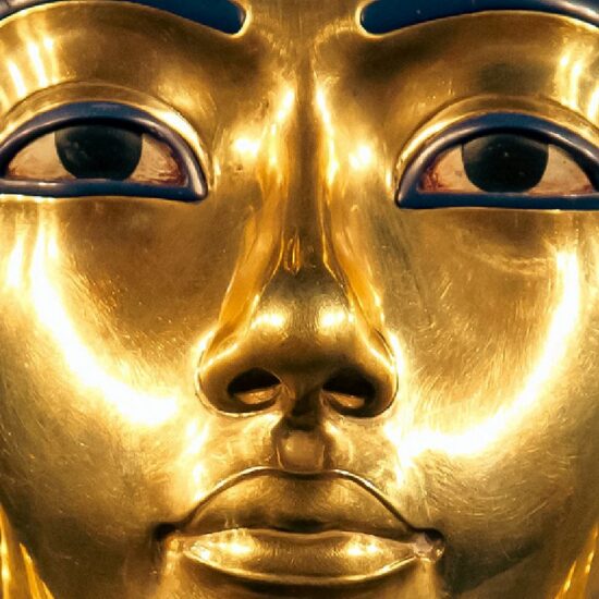 Detail of king Tut burial golden mask