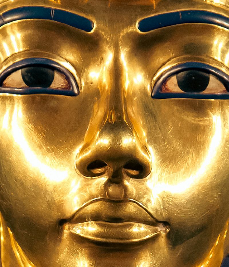 Detail of king Tut burial golden mask