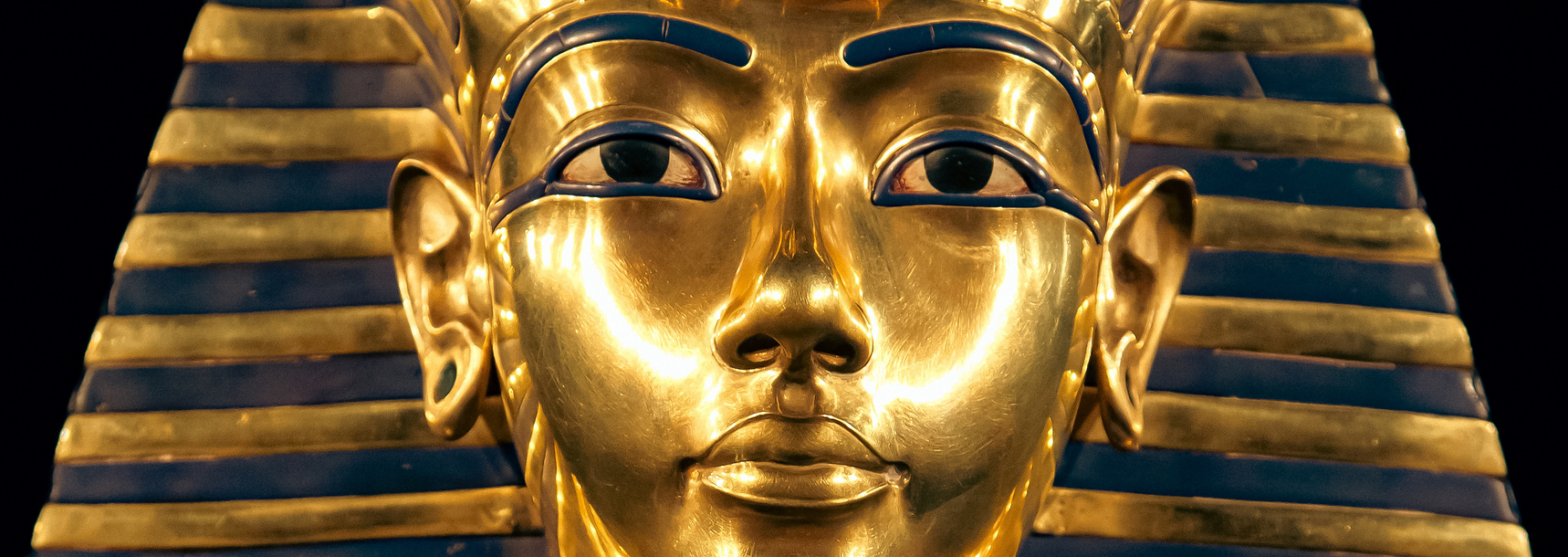 Detail of king Tut burial golden mask
