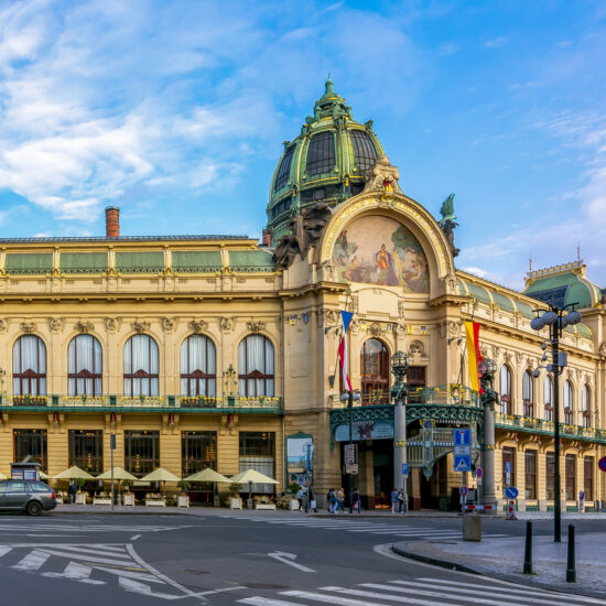 Municipal House (Obecni Dum) on Republic square, Prague, Czech Republic