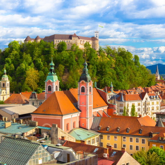 Panorama of Ljubljana, Slovenia, Europe.