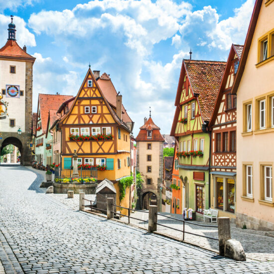 Historic town of Rothenburg ob der Tauber, Franconia, Bavaria, Germany