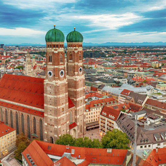 The famous Frauenkirche in Munich, Germany
