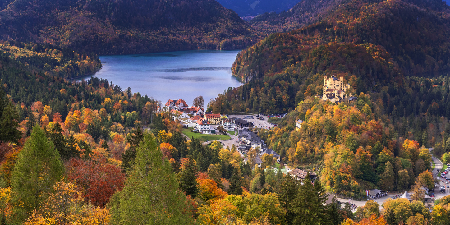 Hohenschwangau Castle View from Neuschwanstein Castle, Füssen, Germany