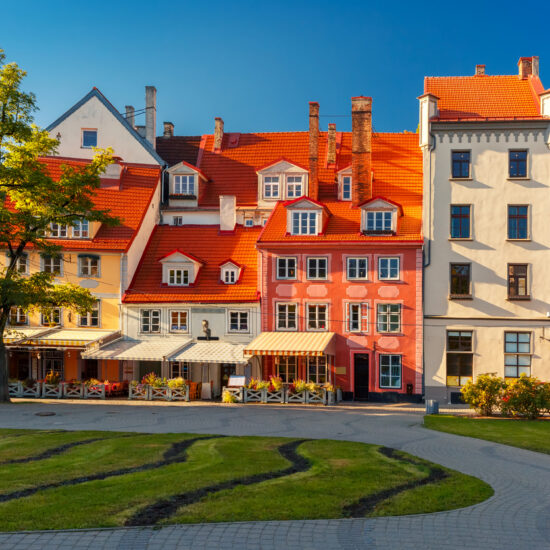 City square in the Old Town of Riga, Latvia
