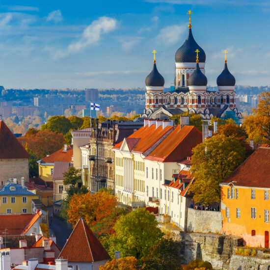 Aerial view old town, Tallinn, Estonia